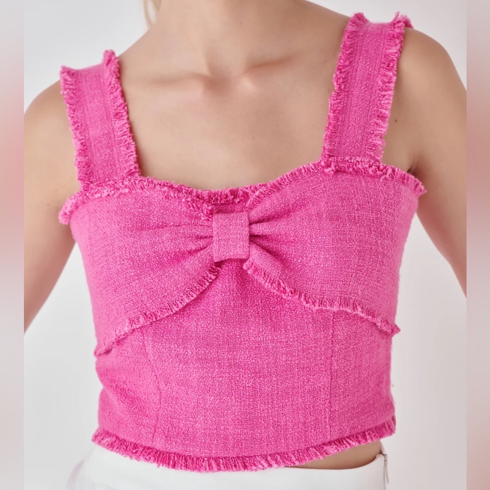 Tweed Bow Tie Top Endless Rose